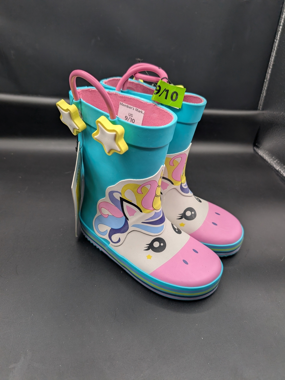 Kids Unicorn Rain & Snow Boots - Teal and Pink